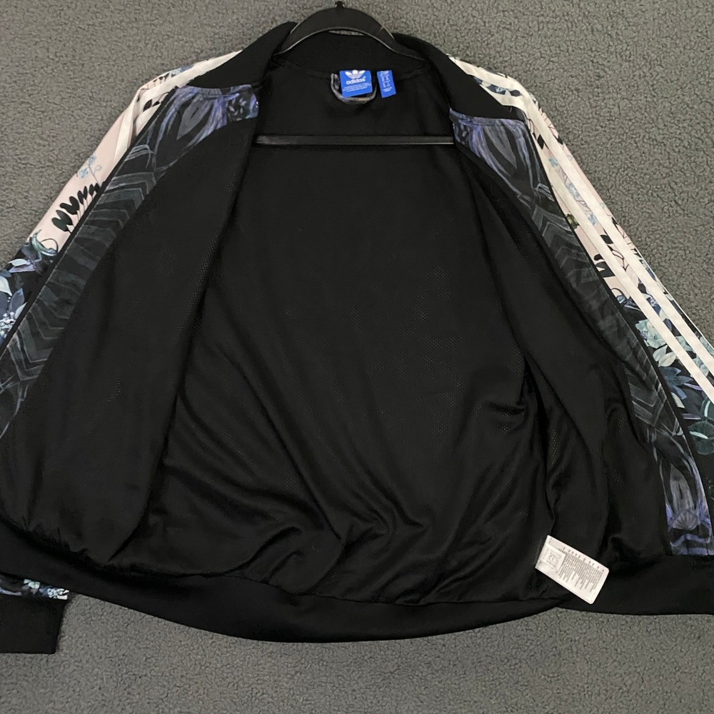 Adidas x Farm Rio Track Jacket Women Small Blue Floral Zip Up Trefoil - Picture 9 of 13